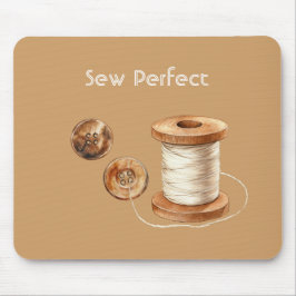 Mousepad Botões de Linha Perfeitos para Costurar Creme Marr