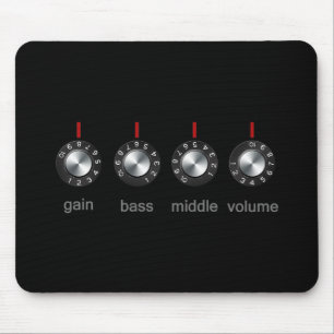 Mousepad Botões do ampère da guitarra