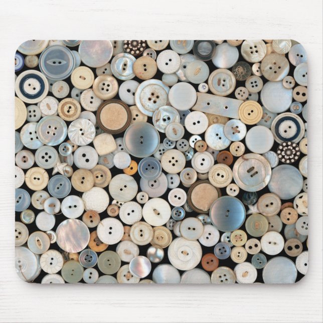 Mousepad - Botões - lotes Sewing dos botões brancos (Frente)