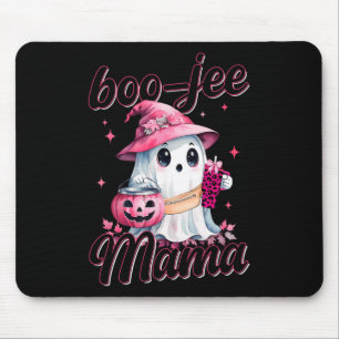 Mousepad Boujee Boo Jee Spooky Ghost Pink Halloween Pumpkin