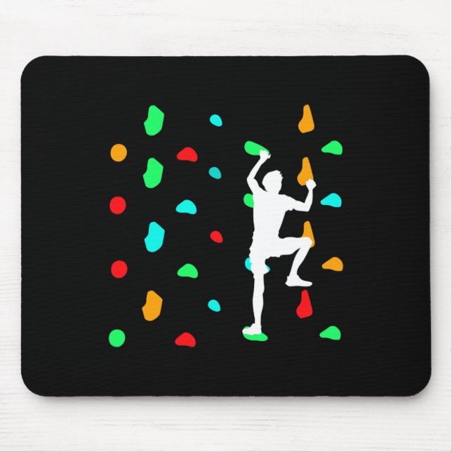 Mousepad Boulderista Ao Escalada Na Parede De Escalada (Frente)