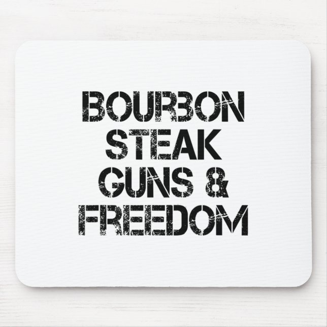 Mousepad Bourbon Steak Guns E Freedom Usa Flag Whiskey Pa (Frente)
