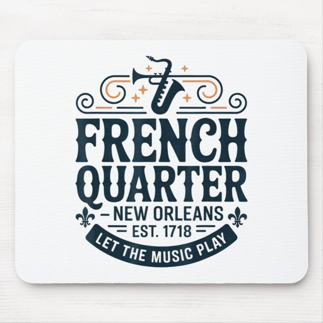 Mousepad Bourbon Street French Quarter New Orleans Mardi Gr (Frente)