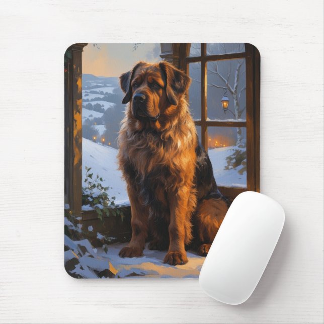Mousepad Bouvier des Flandres com Feriado das Luzes de Nata (Com mouse)