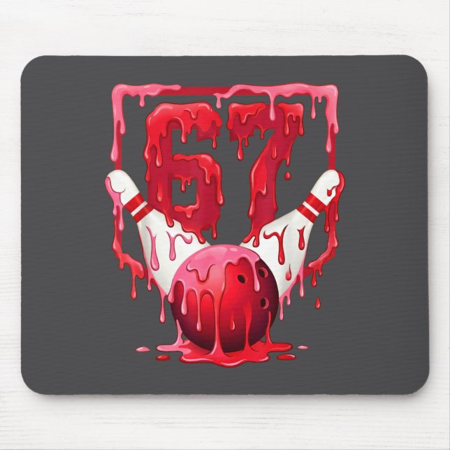 Mousepad Bowling Drip Number 67 Player Or 67th Birthday Des (Frente)