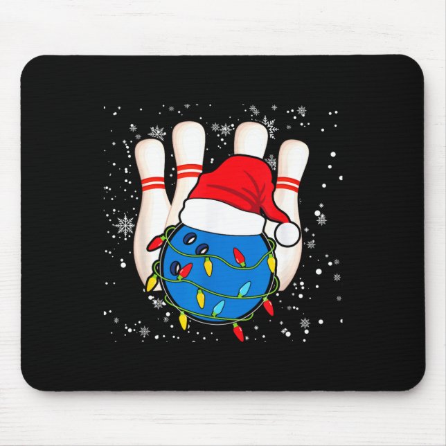 Mousepad Bowling Reindeer Christmas Shirt Pajama Srt X-mas  (Frente)