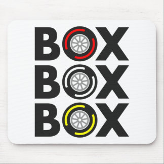 Mousepad "Box Box Box Box" F1 Design do conjunto do pneu