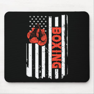 Mousepad Boxe Bandeira EUA Lutador de MMA Kickboxing Boxe P