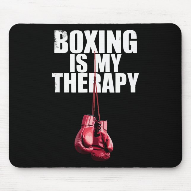 Mousepad Boxe É Minha Terapia Citação Boxe Kickboxing Boxea (Frente)