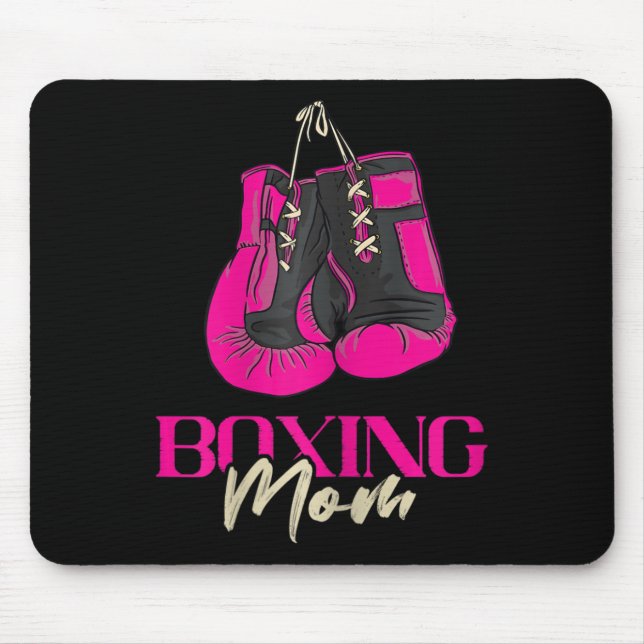 Mousepad Boxe Feminina Mãe Boxeadora Luvas de Boxe Kickboxi (Frente)