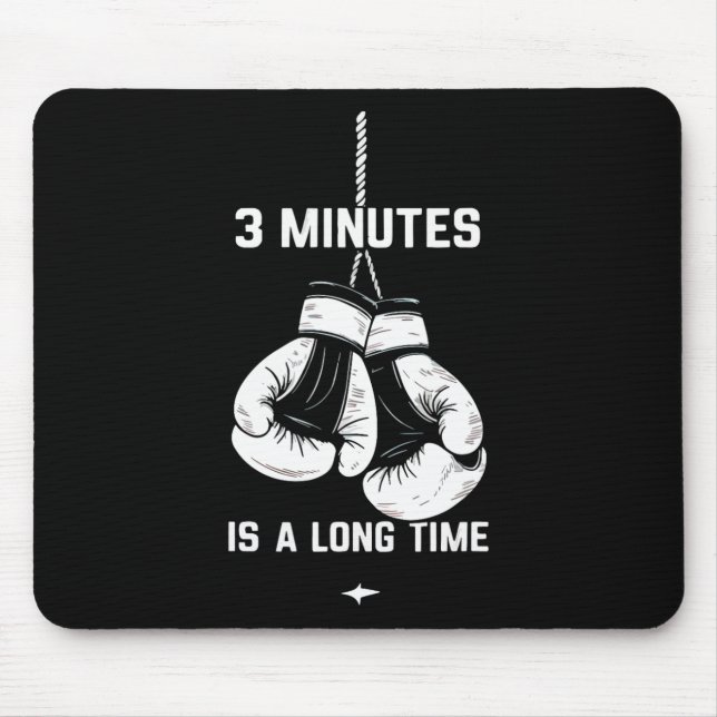 Mousepad Boxe Kickboxing Boxeador 3 Minutos É Um Longo Temp (Frente)