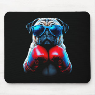 Mousepad Boxe Pug Cão Kickboxing Legal
