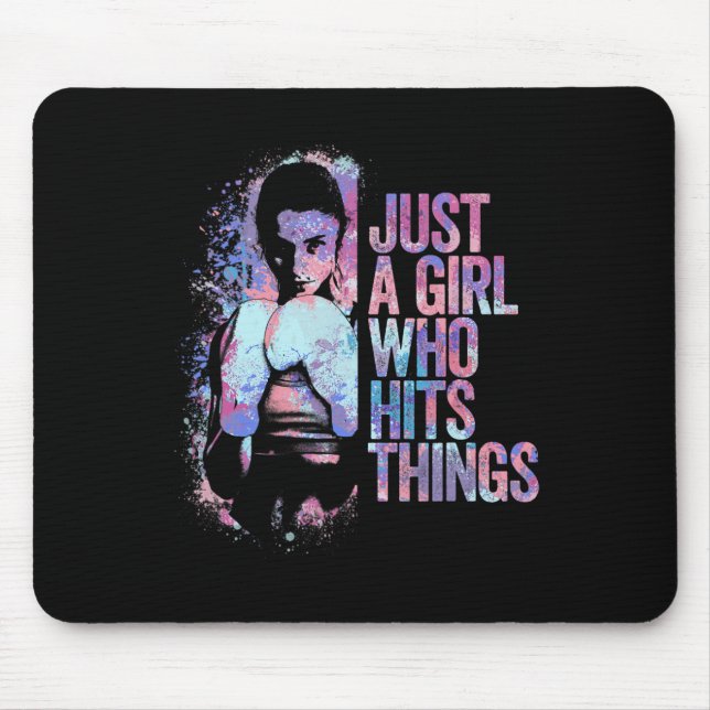 Mousepad Boxe Tailandesa Engraçada Apenas Uma Garota Que Ba (Frente)