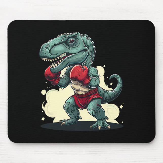 Mousepad Boxeador Dinossauro Boxe Dinossauro Kickboxing T-r (Frente)