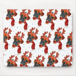 Mousepad Boxer Breed Watercolor Dog Pattern Stars Natal