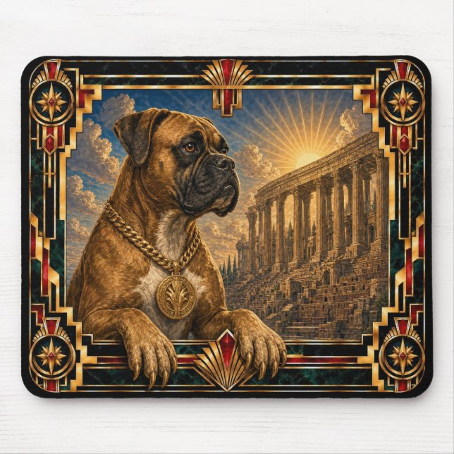 Mousepad Boxer, Cachorro Art Déco (Frente)