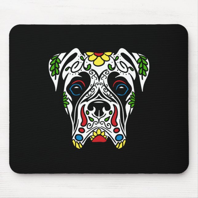 Mousepad Boxer De Branco - Crânio De Açúcar Agenciado Pelo  (Frente)