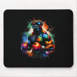 Mousepad Boxer de kickboxing ou boxe engraçado com respingo