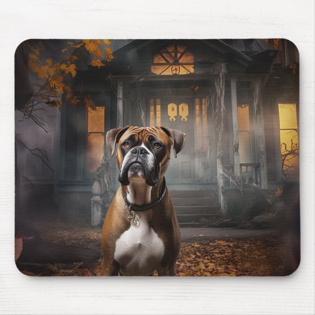 Mousepad Boxer Halloween Scary (Frente)