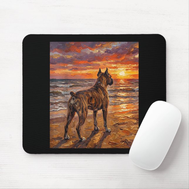 Mousepad Boxer Listrado em Sunset Beach Presente de Arte de (Com mouse)