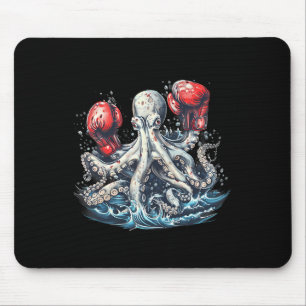 Mousepad Boxer Octopus Lover Ocean Creature Kickboxe