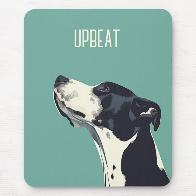 Mousepad Boxer preto e branco (Frente)