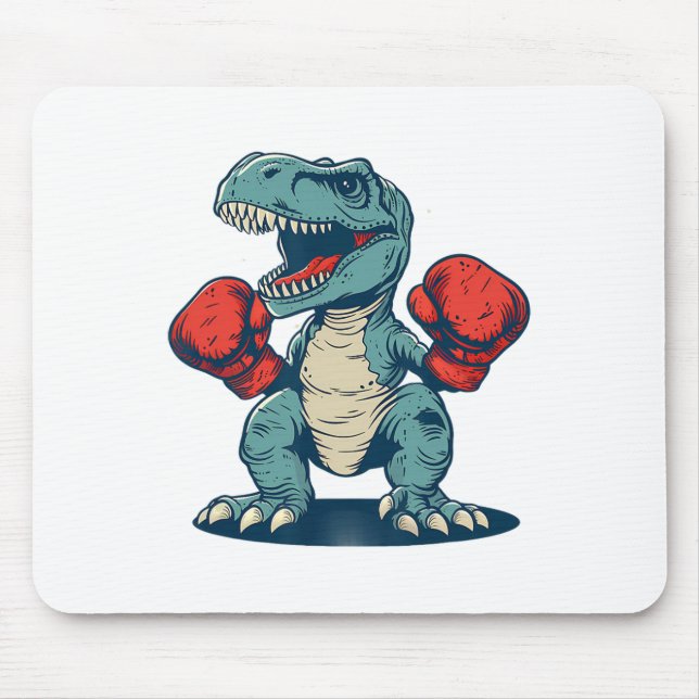 Mousepad Boxing Dinossaur Boxer Dino Kickboxing T-rex Boxin (Frente)