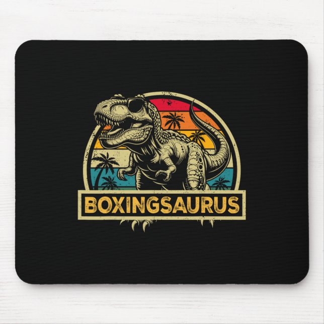 Mousepad Boxingsaurus T Rex Dinossaur Boxando Família Sauru (Frente)