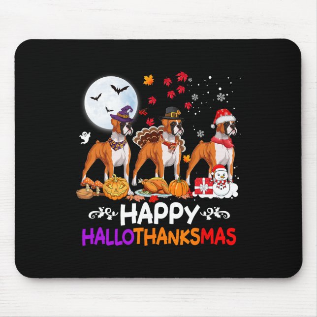 Mousepad Boxinho de Natal Feliz Hallothankmas (Frente)