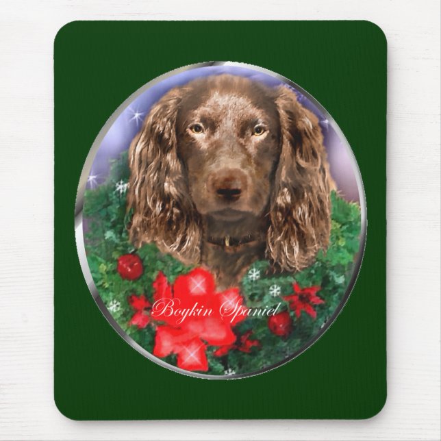 Mousepad Boykin Spaniel Natal Presente (Frente)