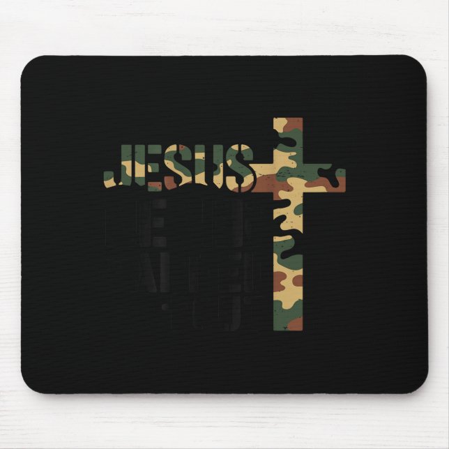 Mousepad Boys Camo Christian Wrestling Jesus Never Tapped O (Frente)