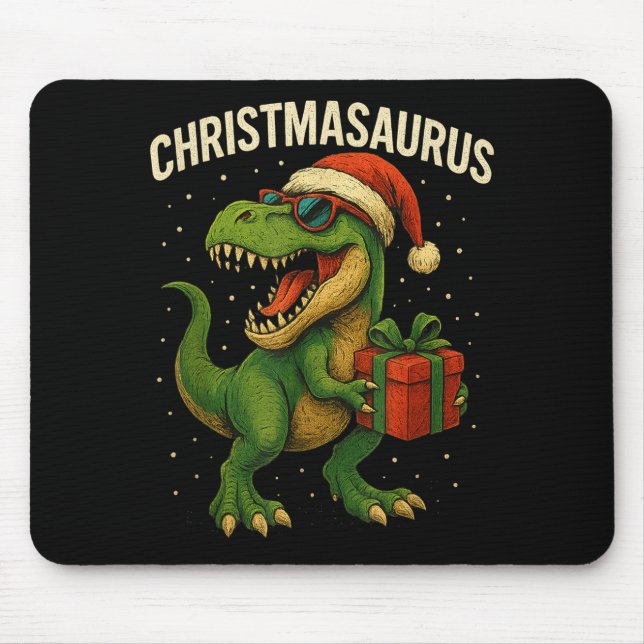 Mousepad Boys Christmasaurus Christmas Dinosaur Dino Family (Frente)