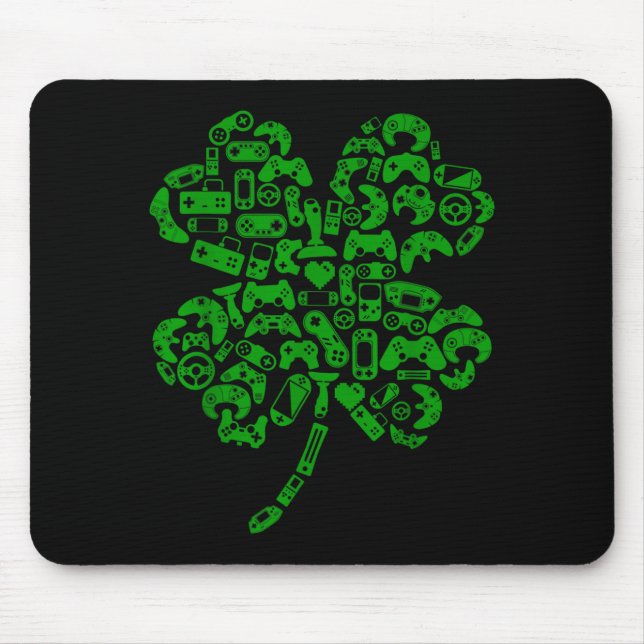 Mousepad Boys Gamer Game Shamrock St Patricks Day Irish Men (Frente)