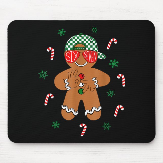 Mousepad Boys Mens Christmas 6 7 Gingerbread Funny Meme Six (Frente)