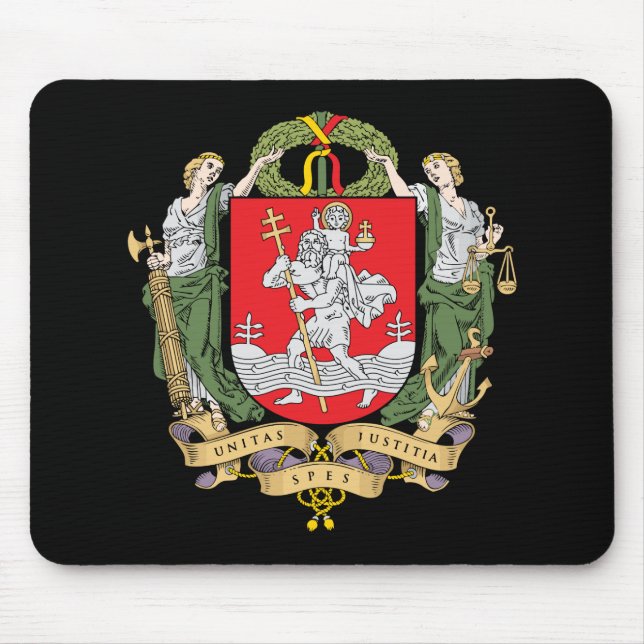 Mousepad Bracelete de rato com brasão de Vilnius, Lituânia (Frente)