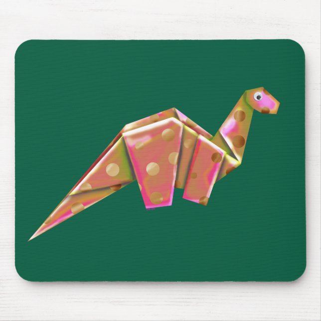 Mousepad Brachiosaur, Origami de Olhos Googly - Iridescente (Frente)