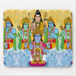 Mousepad Brahma Vishnu Shiva Ram Krishna Tapete de Mouse