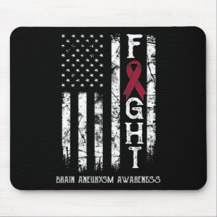 Mousepad Brain Aneurysm Warrior EUA Flag