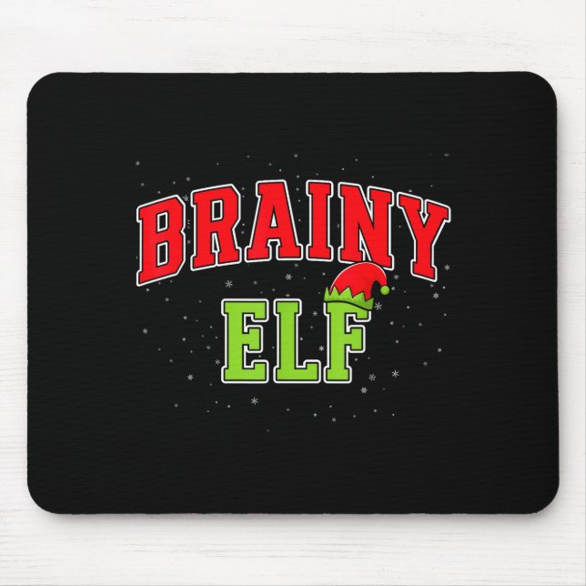 Mousepad Brainy Elf Christmas Family Matching Group Xmas  (Frente)