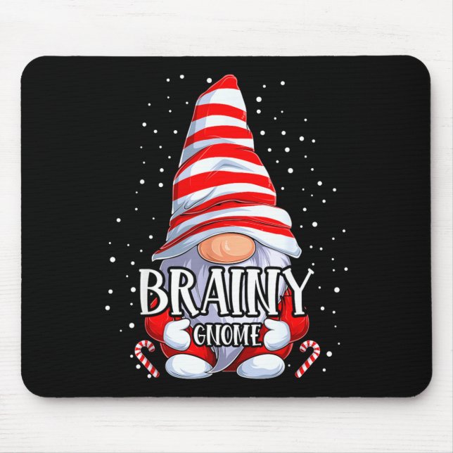 Mousepad Brainy Gnome Christmas Pajamas Matching Family Gro (Frente)