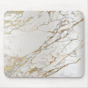 Mousepad Branco cinzento Dourado de prata abstrato de