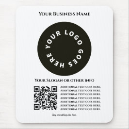Mousepad Branco com código QR adicione seu próprio texto e