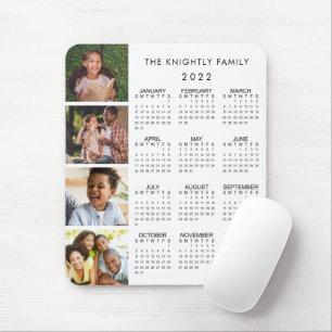 Mousepad Branco da Colagem de Fotos da Família de Calendá