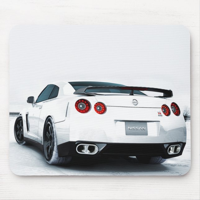 Mousepad Branco de Nissan GT-R (Frente)
