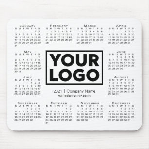 Mousepad Branco do Logotipo da Empresa do Calendário Moder