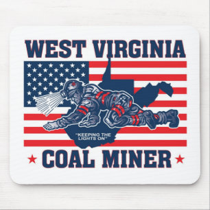 MOUSEPAD BRANCO DO MINEIRO DE CARVÃO DE WEST VIRGINIA E