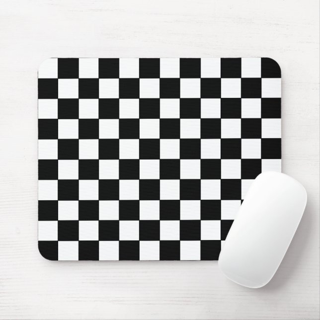 Mousepad Branco e Preto Verificados (Com mouse)
