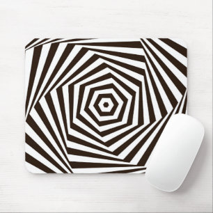 Mousepad Branco geométrico sobre faixas de zebra negras