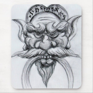 Mousepad Branco GROTESCO do preto da MÁSCARA da FANTASIA d