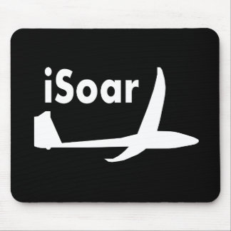Mousepad branco iSoar no preto